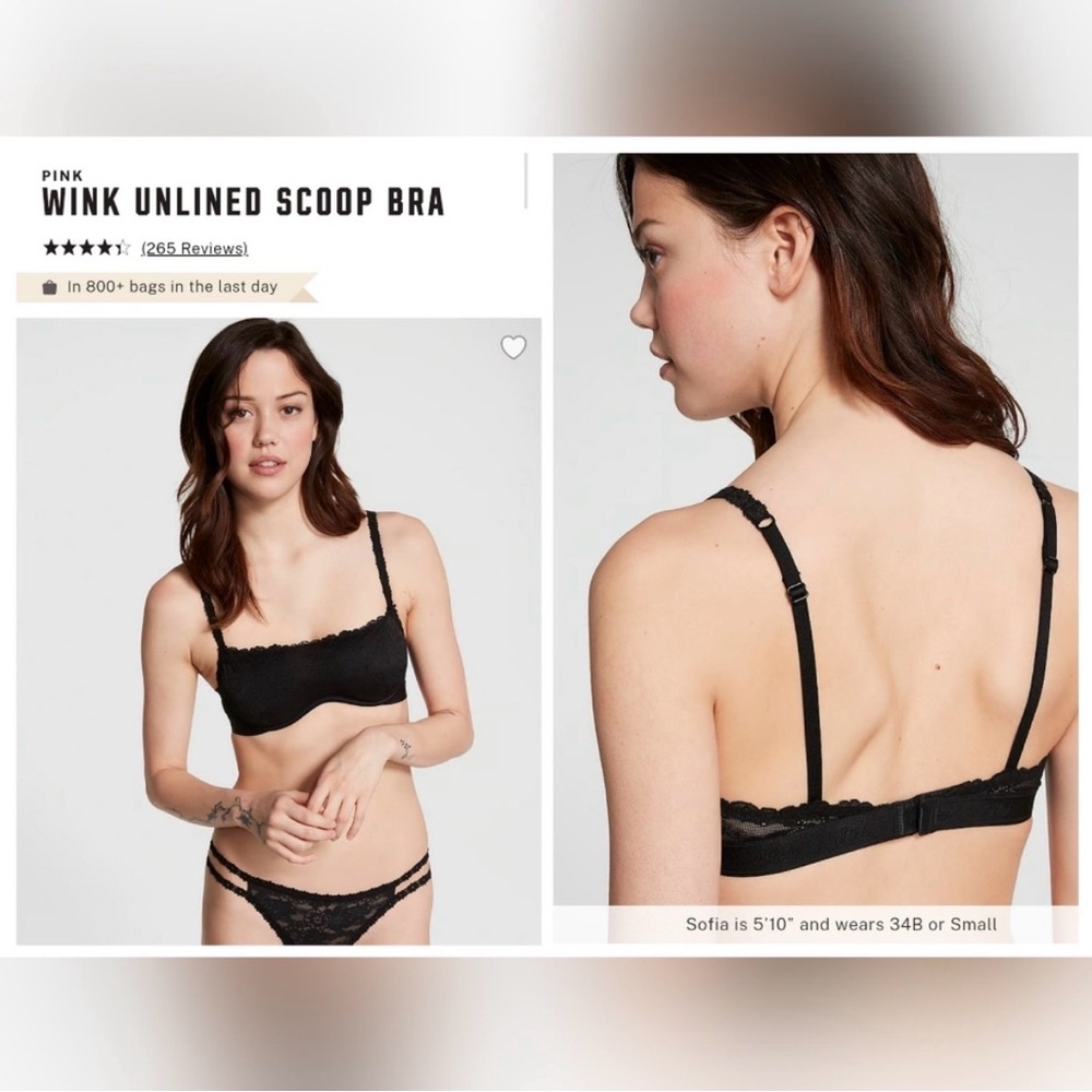 PINK Victoria’s Secret Wink Unlined Lace Scoop Bra | Size XL - Picture 2 of 11